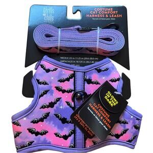 NWT Thrills & Chills Cat Harness & Leash Set pink purple